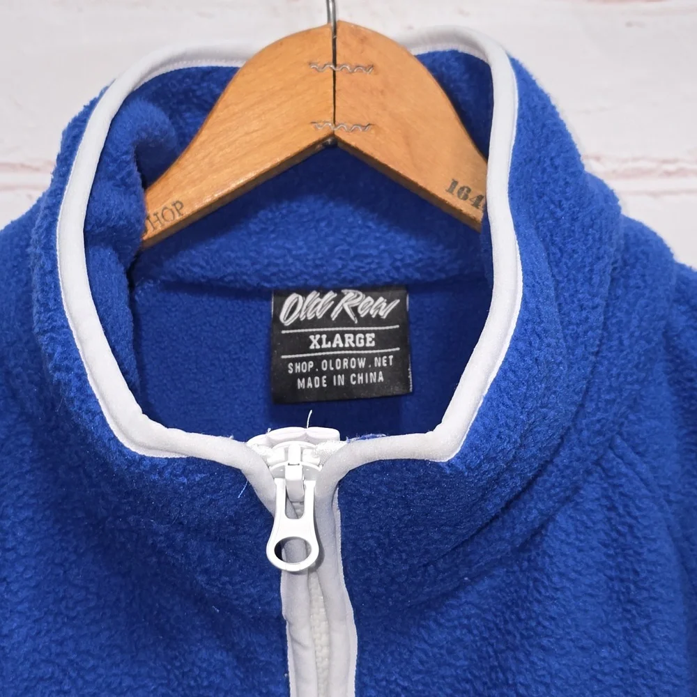 Old Row Blue & White Quarter Zip Fleece Mens Size XL NWT - Picture 3 of 11